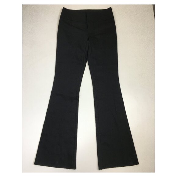 Alice + Olivia Pants - ALICE + OLIVIA Classics Black Slight Flare Leg Raw Edge Hem Dress Pant